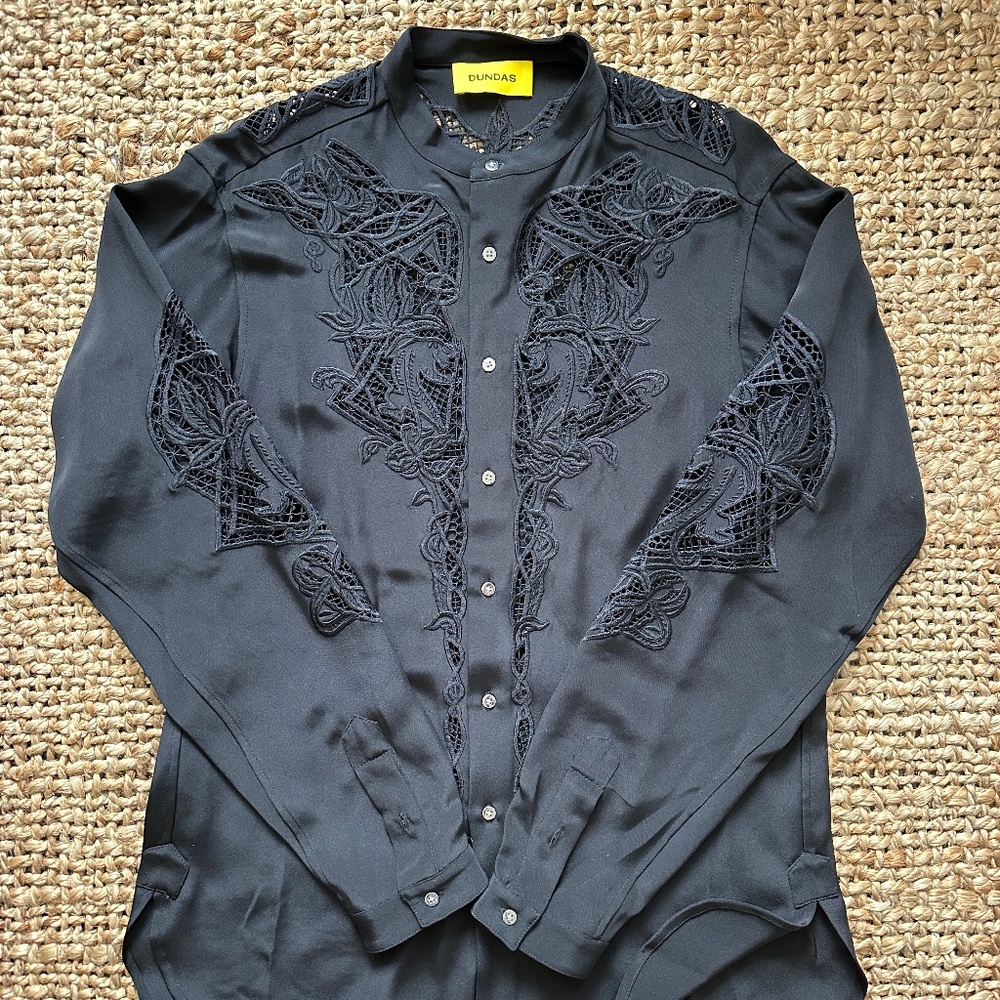 Dundas Silk Lace Embroidered Blouse